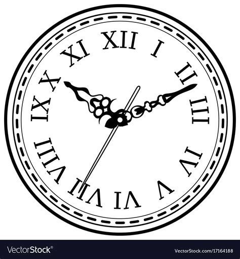 Vintage Clock Hand Drawn Sketch Isolated Vector Image
