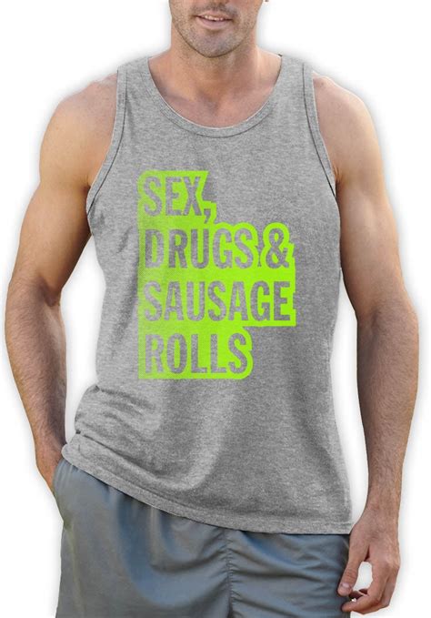 Sex Drugs And Sausage Rolls Singlet Party Funny Dope Swag Neon College