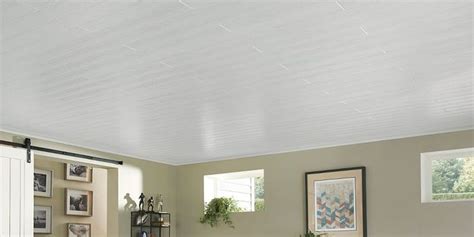 Woodhaven Classic White 5 X 84 Drop Ceiling Makeover Suspended