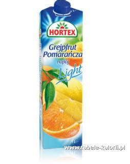 Napój Grejpfrut Pomarańcza Light - Hortex - kalorie, wartości odżywcze ...