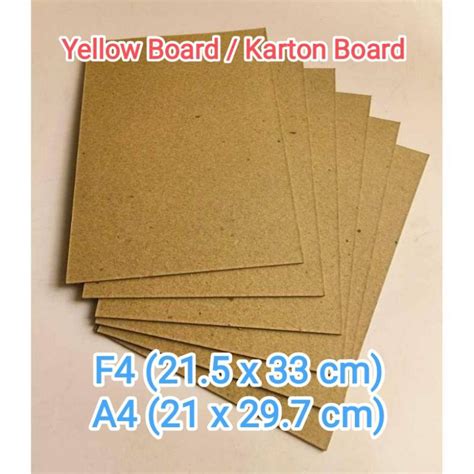Jual Yellow Board Karton Board Ukuran A4 And F4 Shopee Indonesia