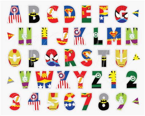 Superhero Alphabet Printable Letters Superheroes Font Etsy Uk