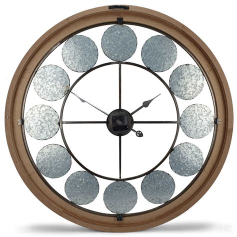 Buy Aramis Floating Roman Discs Metal And Wood Wall Clock 80cm Oh Clocks