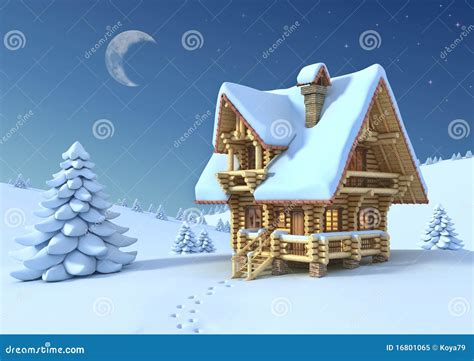 Mountain Hut In The Winter Scene Royalty Free Stock Photo Image 16801065