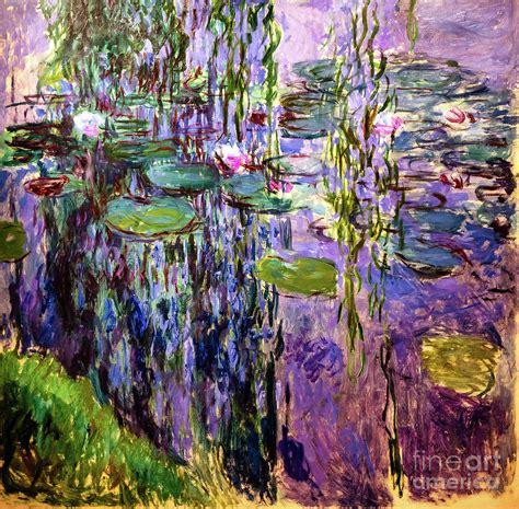 Monet Waterlilies 1919 Painting By Claude Monet Fine Art America