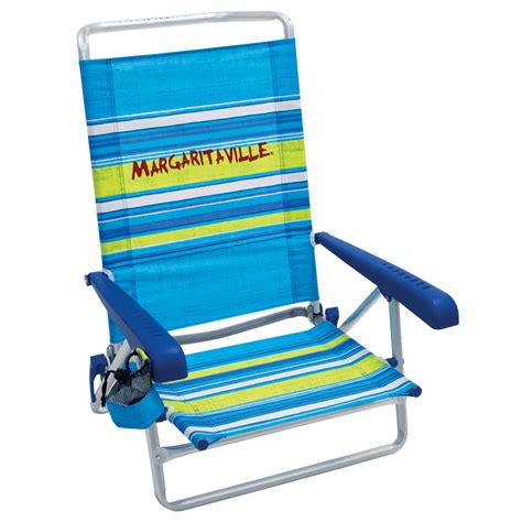 Margaritaville 5 Position Beach Chair Blue Stripe