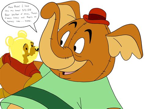 Papa Heffalump Happily Gives Pooh A Big Hug And Loves Honey With Him Fandom