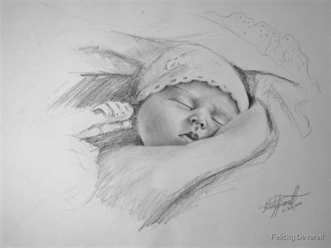 Baby Drawing By Felicity Deverell Redbubble