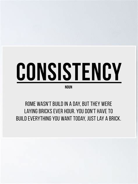 Word Definition Consistency Motivational Inspirational Poster For