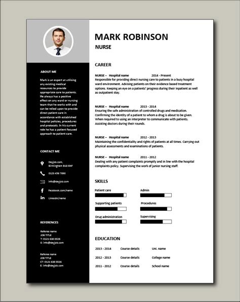 Professional cv/resume templates with examples. Nursing CV template, nurse resume, examples, sample ...