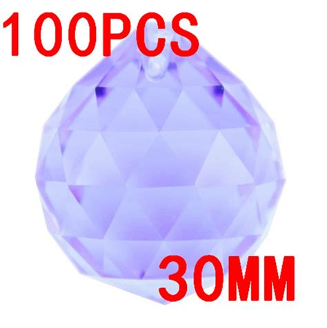 Elegant 100pcs 30mm Lilac Crystal Prism Ball Glass Prisms Crystal