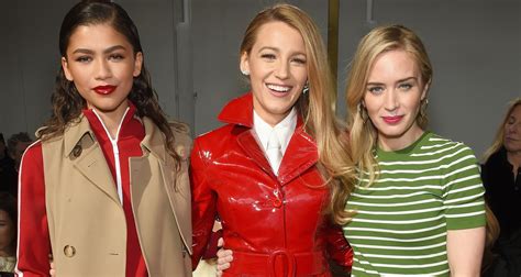 Blake Lively Emily Blunt Zendaya Buddy Up At Michael Kors Collection