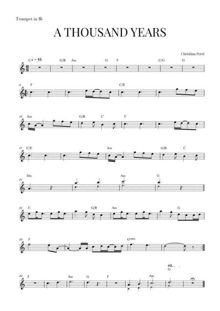 A Thousand Years Trumpet In Bb Sheet Music Pdf Download