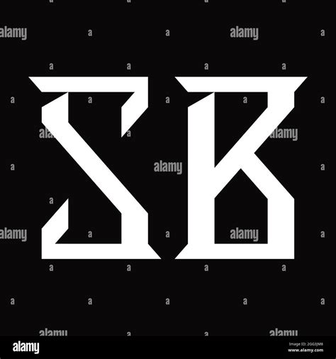Sb Logo Monogram With Slice Shape Blackground Design Template Stock