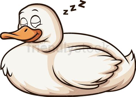 Sleeping Duck Cartoon Clipart Vector Friendlystock