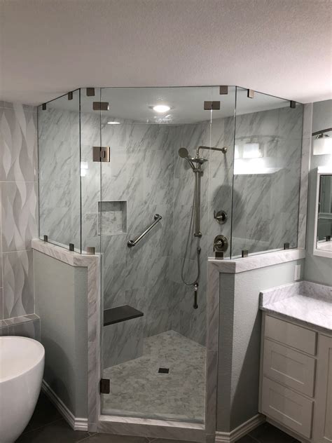 Corner Shower Door With Knee Wall The Perfect Solution For Small