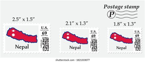 Nepal Flag Map On Postage Stamp Stock Vector Royalty Free 1821333077