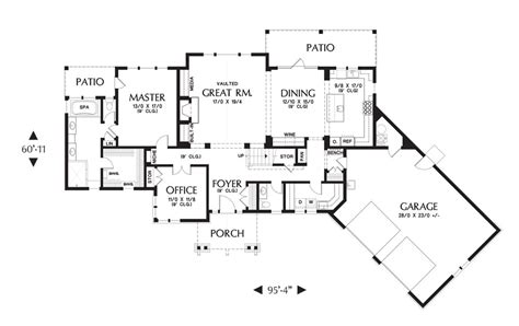 V Shaped Craftsman House Plan With 3 Bedrooms And Great Room 9121