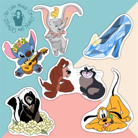 Disney Classic Character Sticker Pack Disney Stickers Etsy
