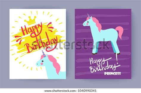 Happy Birthday Princess Cute Celebration Banner Stock Vector Royalty Free 1040990341
