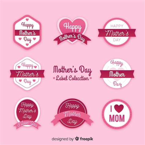 free vector mother s day label collection