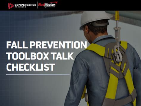 Fall Prevention Toolbox Talk Checklist Vector Solutions