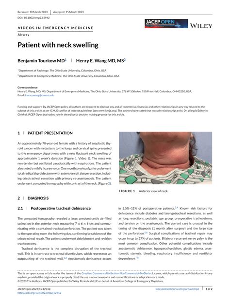 Pdf Patient With Neck Swelling