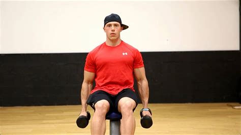 Seated Dumbbell Front Raises Youtube
