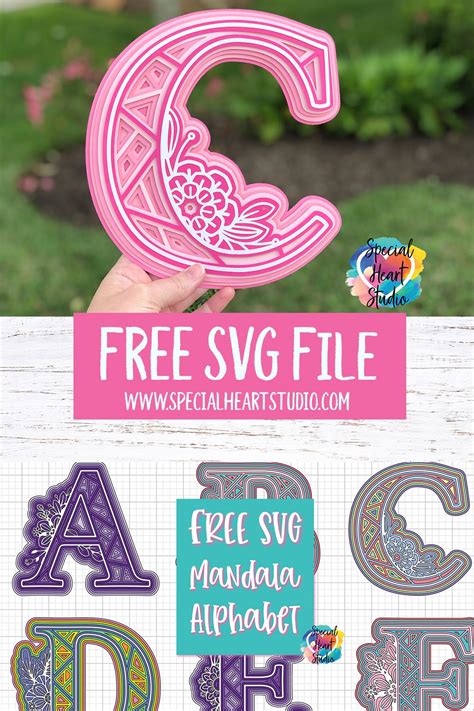 Free Layered Mandala Alphabet Svg Svg Free Files Free Svg Cricut Free