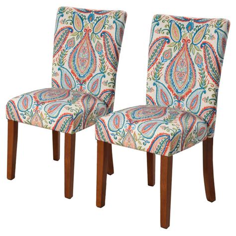 Desk & chair is a registered essential service provider. Set of 2 Parsons Pattern Dining Chair Wood - HomePop ...