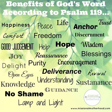 Benefits Of Gods Word According To Psalm 119