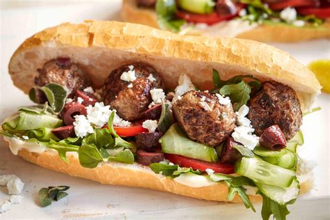 Greek Style Meatball Sandwich