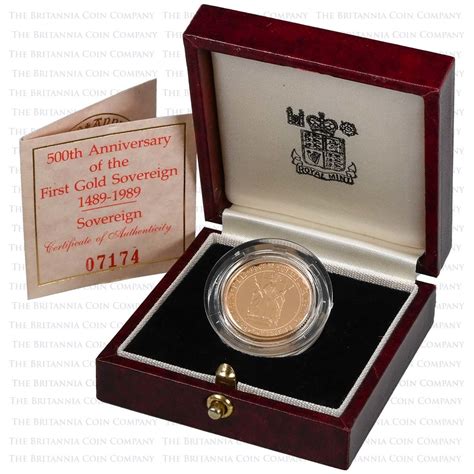 1989 Proof Gold Sovereign 500th Anniversary