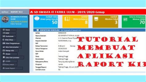 Tutorial Membuat Aplikasi RAPORT K13 FULL Part 1 YouTube