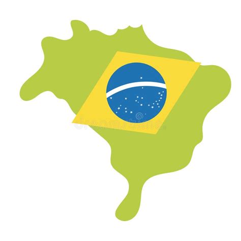 Isolated Map Of Brazil With Its Flag Vector Stock Vector Illustration