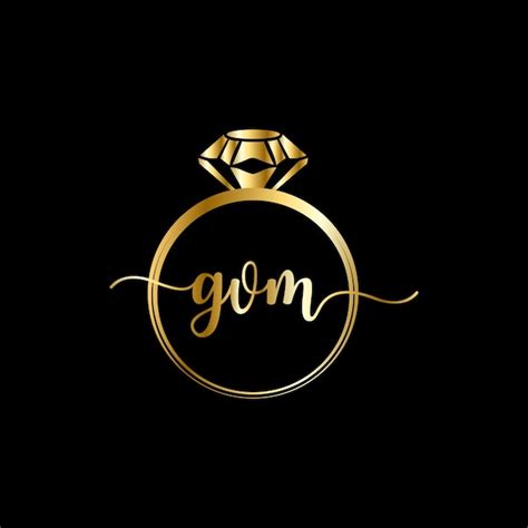 Premium Vector Gom Monograms Wedding Circle Handwriting Jewelry Logo