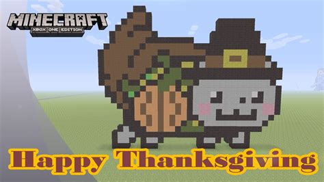 Minecraft Pixel Art Tutorial And Showcase Thanksgiving Nyan Cat Happy Thanksgiving Youtube