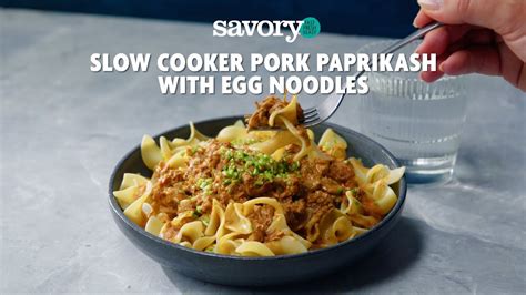 Slow Cooker Pork Paprikash With Egg Noodles Savory By Giant Youtube