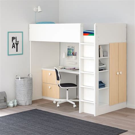 Anche se piccoli, i bambini hanno grandi esigenze. STUVA / FÖLJA Letto soppalco/2 cassetti/2 ante - bianco, betulla - IKEA