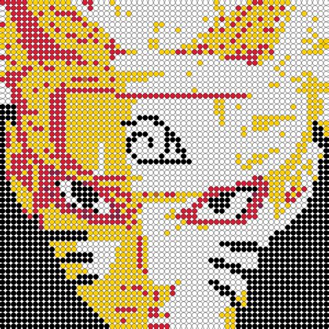 Pixel Art En Perle Hama Manga Perler Patterns Perler Bead Patterns