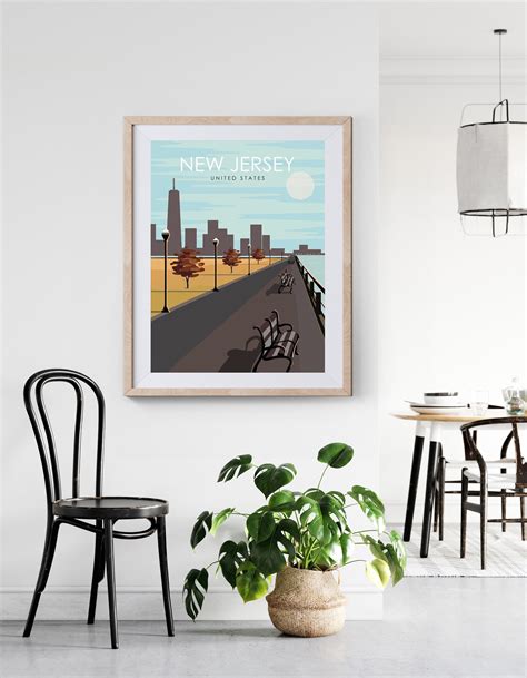 New Jersey Poster New York Poster New Jersey Travel Print Etsy