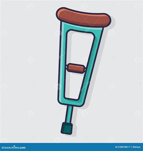 Crutch Isolated Cartoon Vector Illustration In Flat Style Stock