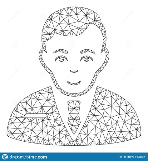 Hombre De Negocios Polygonal Frame Vector Mesh Illustration Ilustraci N Del Vector Ilustraci N