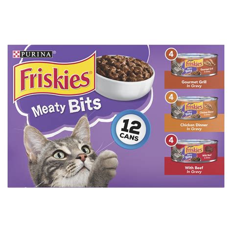 12 Pack Friskies Gravy Wet Cat Food Variety Pack Meaty Bits 55 Oz