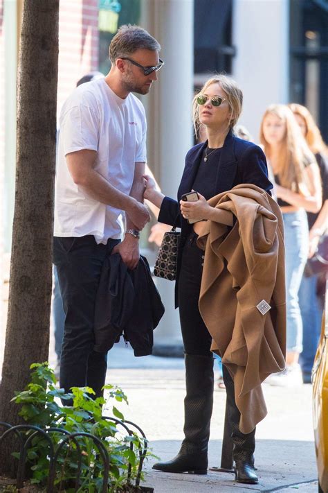 Jennifer Lawrence And Cooke Maroney Share A Kiss Before Going Separate