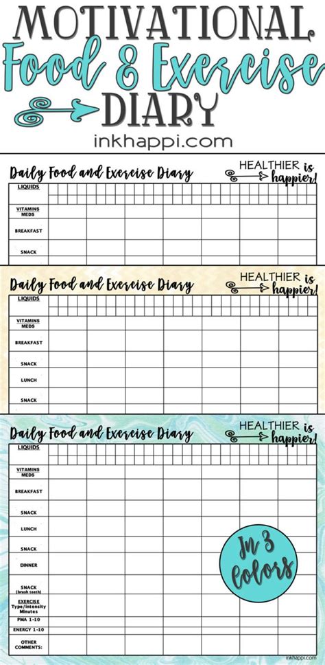 Keep searching the web for a simple, free printable august 2021 calendar, but keep coming up empty handed?well worry no more! Motivational Food and Exercise Diary. Free printable ...