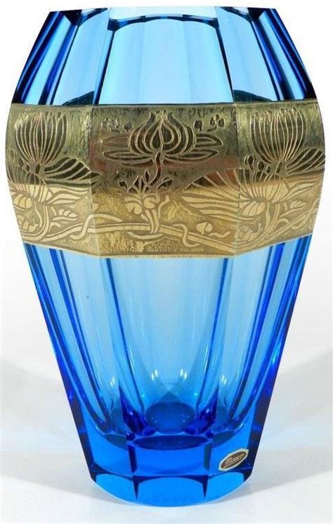 Ludwig Moser Glas Vase Mit Oroplastischem Post Jugendstil Art Nouveau Dekor Cut Glass Glass