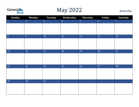 Our free editable calendar 2022 offers the fully customization feature to the users. May 2022 Calendar - Australia