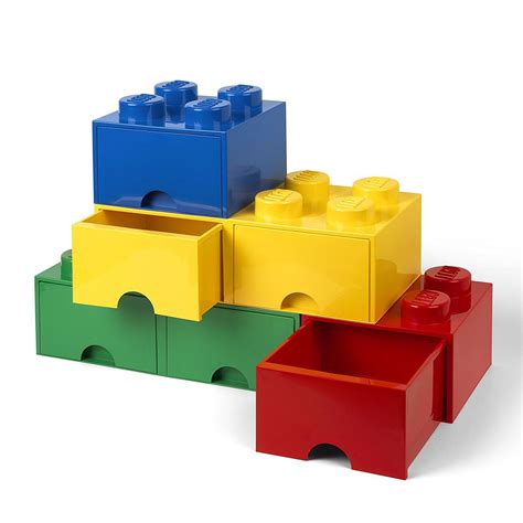 Lego Brick Storage Box 8 With 2 Drawers Stackable Kids 6 Colours