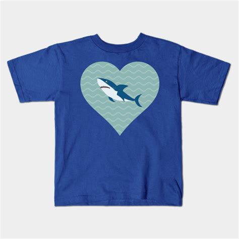 I Love Sharks Water Heart Great White Shark Kids T Shirt Teepublic